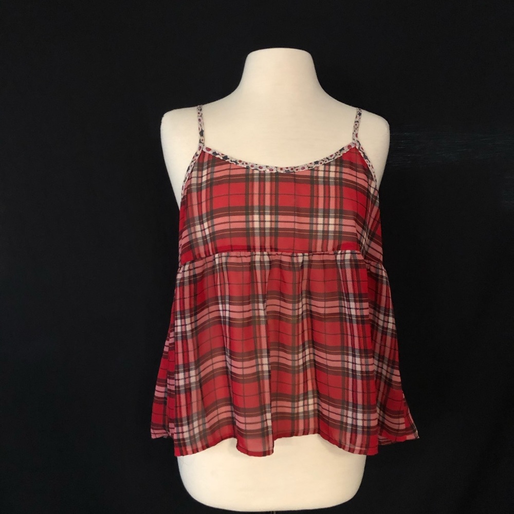 Plaid Spaghetti Strap Tank